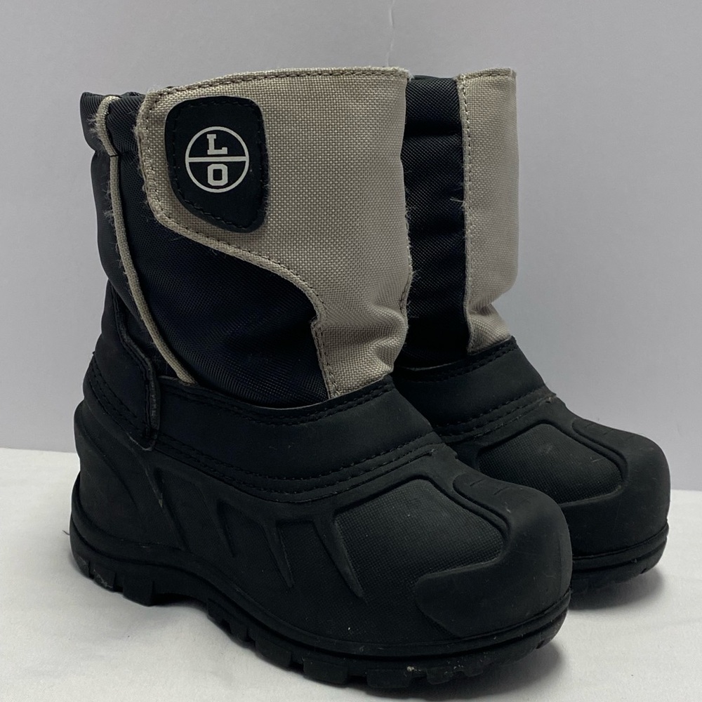 Kids Black and Gray Snow Boots